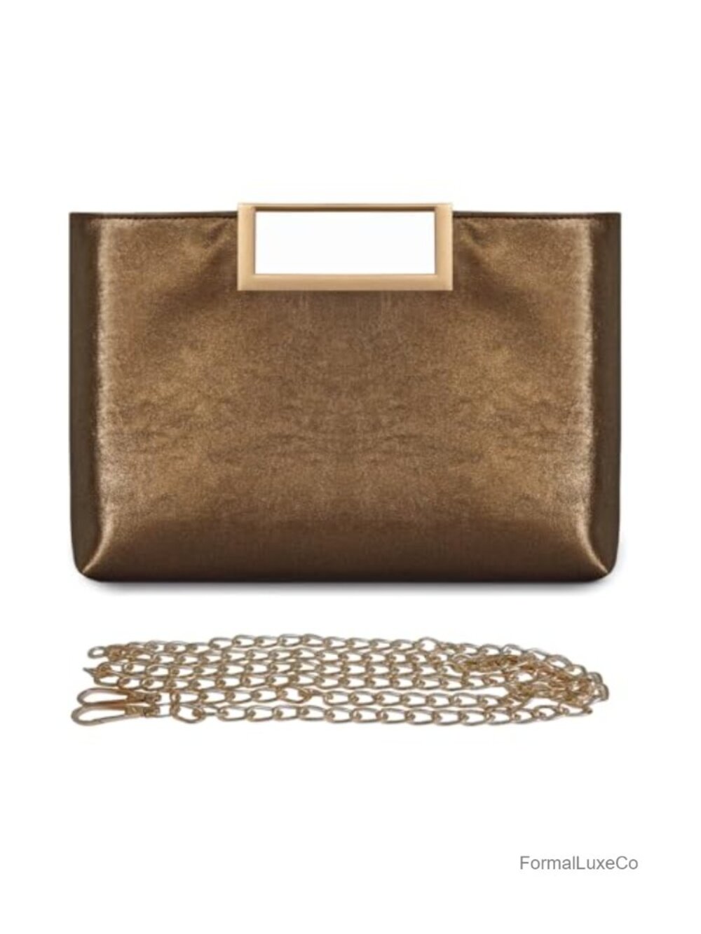 Shiny PU Leather Clutch Purse Chain Crossbody Handbag Oversize Women Party